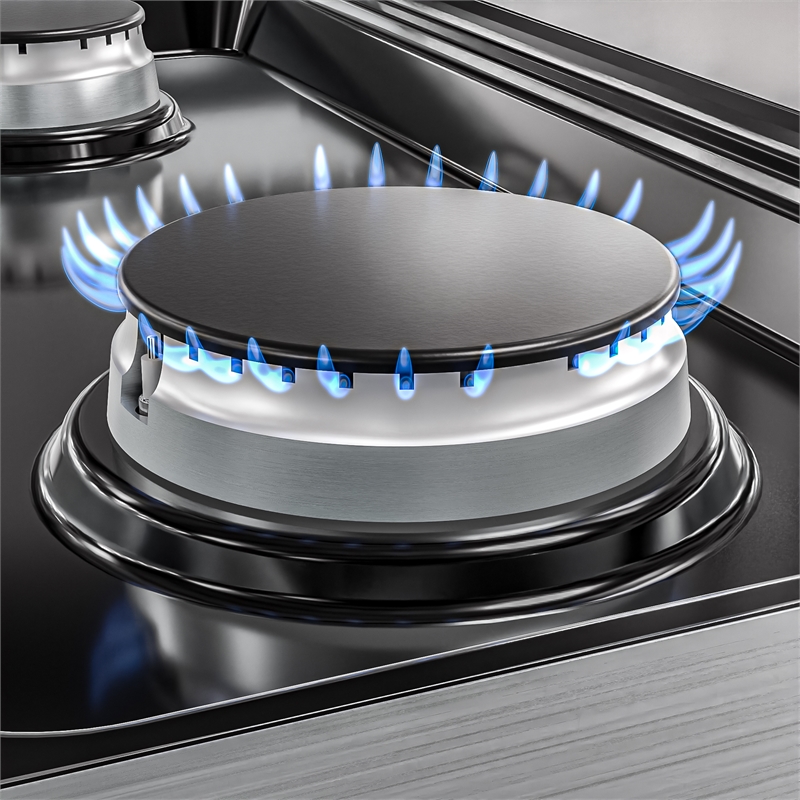 30 in Gas Range-Top with 4 Sealed Italian Burners and Stainless-Steel Knobs.