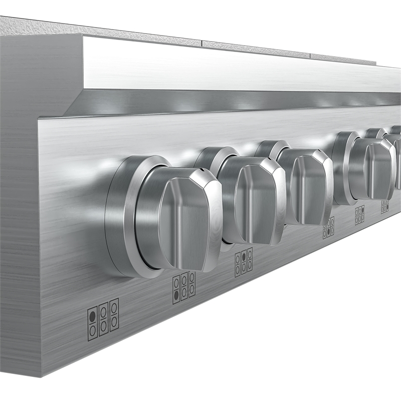 36 in Gas Range-Top with 6 Sealed Italian Burners and Stainless-Steel Knobs.