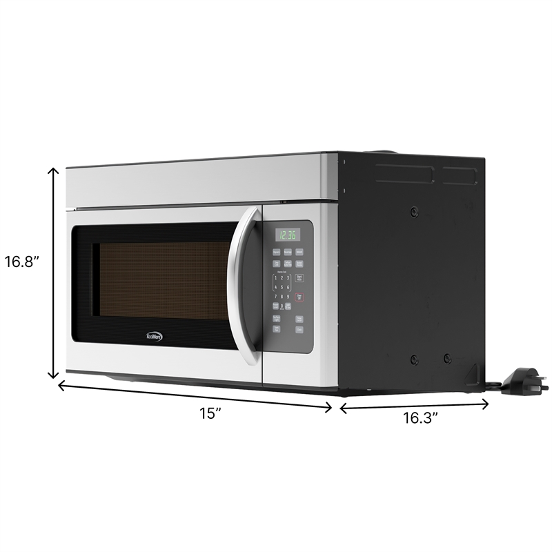 KoolMore 1.6 cu. ft. Over the Range Stainless Steel Microwave.