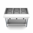 Three Pan Open Well Electric Steam Table with Undershelf
