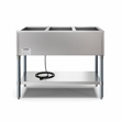Three Pan Open Well Electric Steam Table with Undershelf