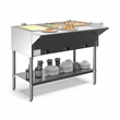 Three Pan Open Well Electric Steam Table with Undershelf