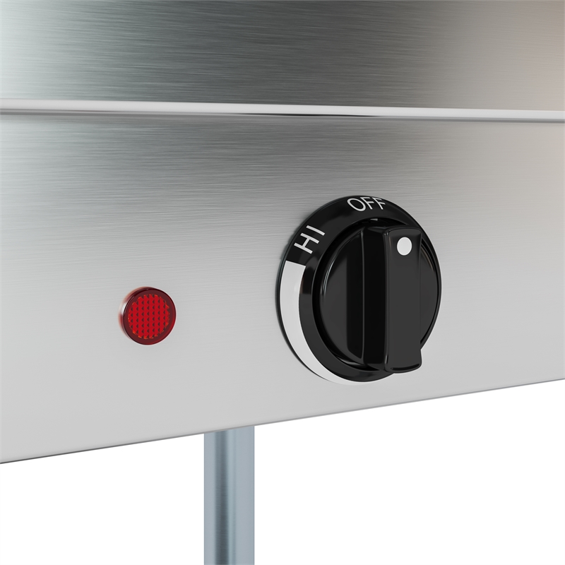 Three Pan Open Well Electric Steam Table with Undershelf and Sneeze-Guard