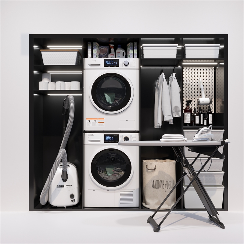 4.4 cu. ft. Large Capacity Stackable Ventless Front Load Dryer in White - 240V.