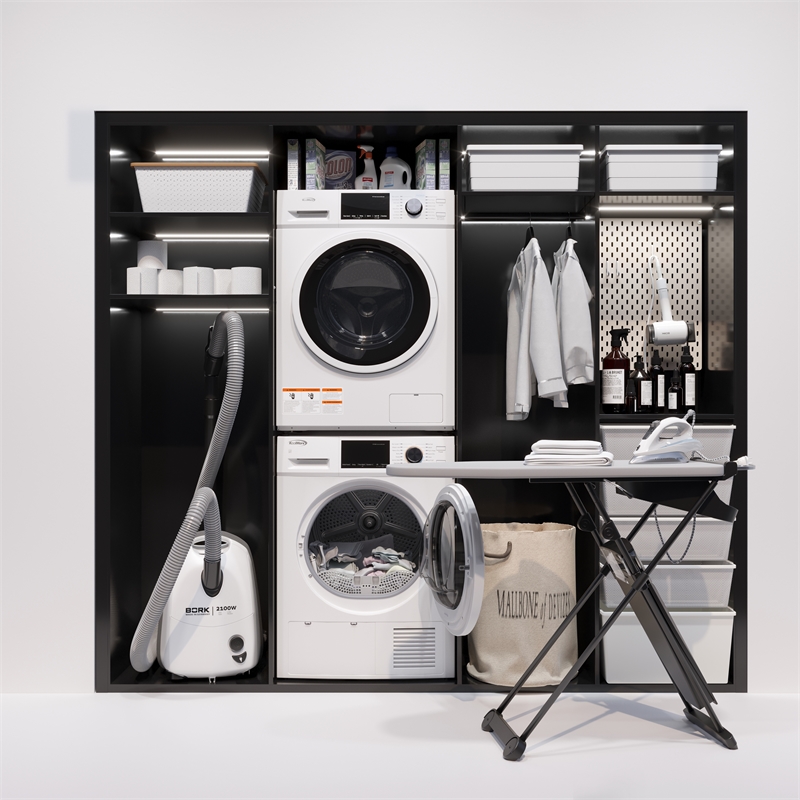 4.4 cu. ft. Large Capacity Stackable Ventless Front Load Dryer in White - 240V.