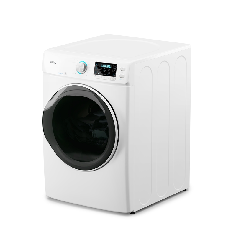8 cu. ft. Large Stackable Vented Electric Front Load Dryer in White - 240V.