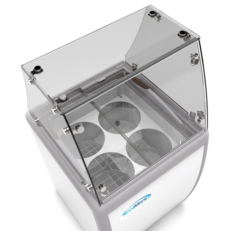 KoolMore 26 in. 4 Tub Ice Cream Dipping Cabinet Display Freezer - 6 cu. ft.