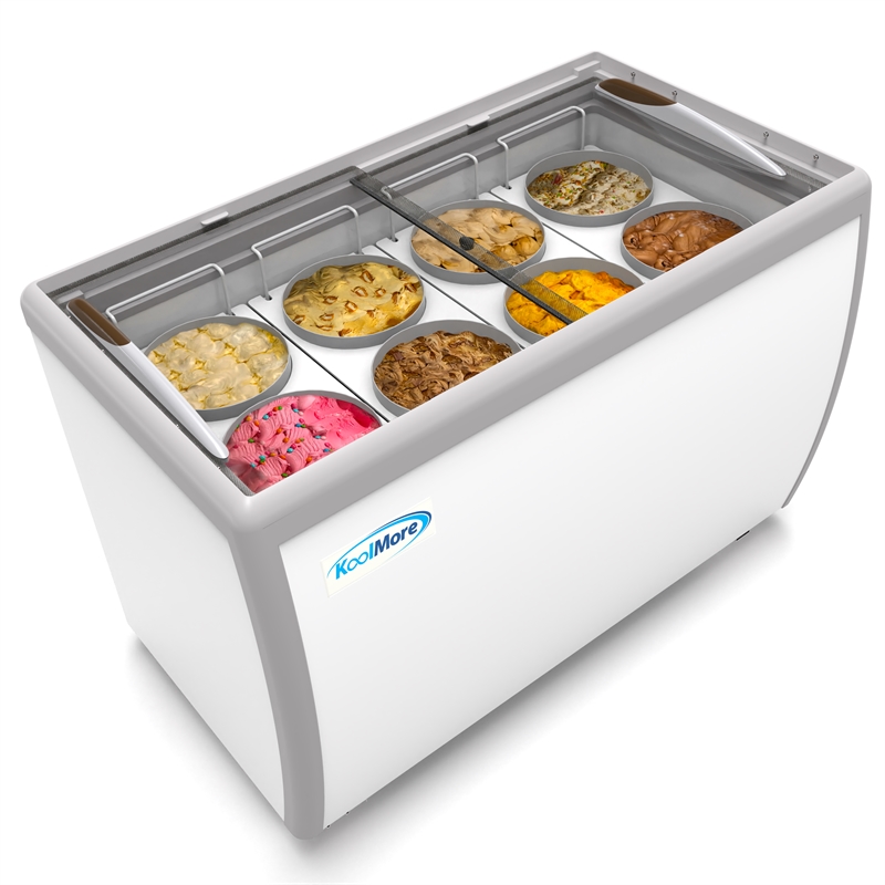 KoolMore 50 in. 8 Tub Ice Cream Dipping Cabinet Freezer - 13 cu. ft.