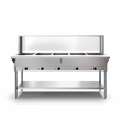 Five Pan Open Well Electric Steam Table with Undershelf and Sneeze-Guard 240V