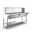 Five Pan Open Well Electric Steam Table with Undershelf and Sneeze-Guard 240V