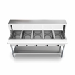 Five Pan Open Well Electric Steam Table with Undershelf and Sneeze-Guard 240V
