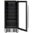 KoolMore 15 in. Stainless Steel Glass-Door Built-In Beverage Cooler - 3 cu. ft.