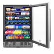23.4 in. Stainless Steel Glass-Door Built-In Beverage Cooler - 5 Cu. ft.