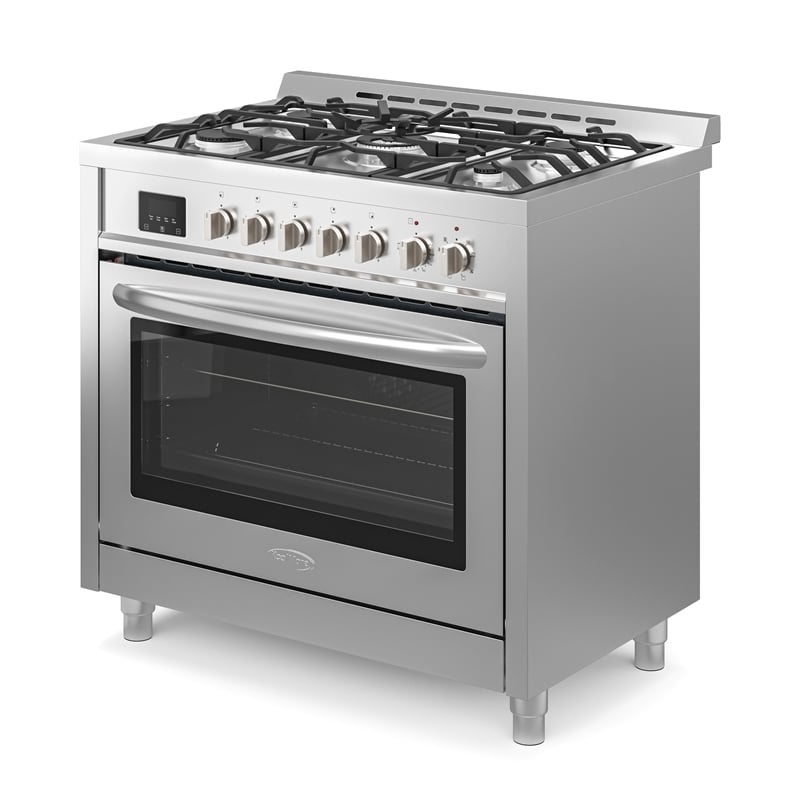 KoolMore 36 in. 5 Burner Freestanding Dual Fuel Range