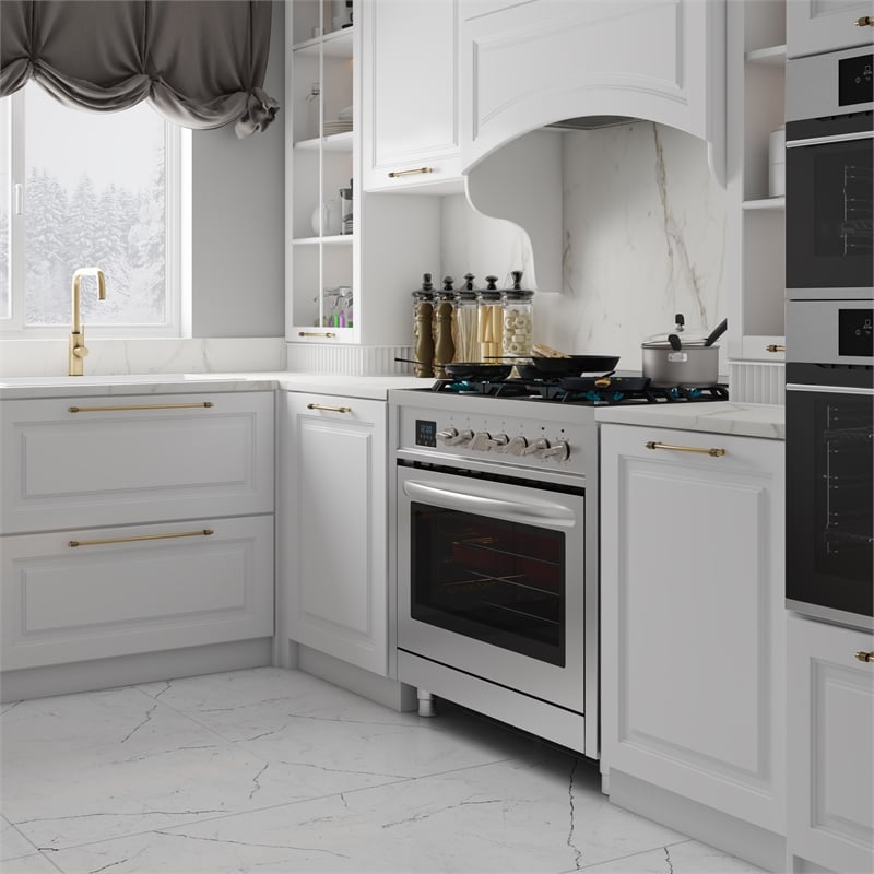 KoolMore 36 in. 5 Burner Freestanding Dual Fuel Range
