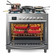 KoolMore 36 in. 5 Burner Freestanding Dual Fuel Range