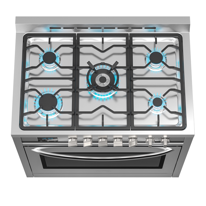 KoolMore 36 in. 5 Burner Freestanding Dual Fuel Range