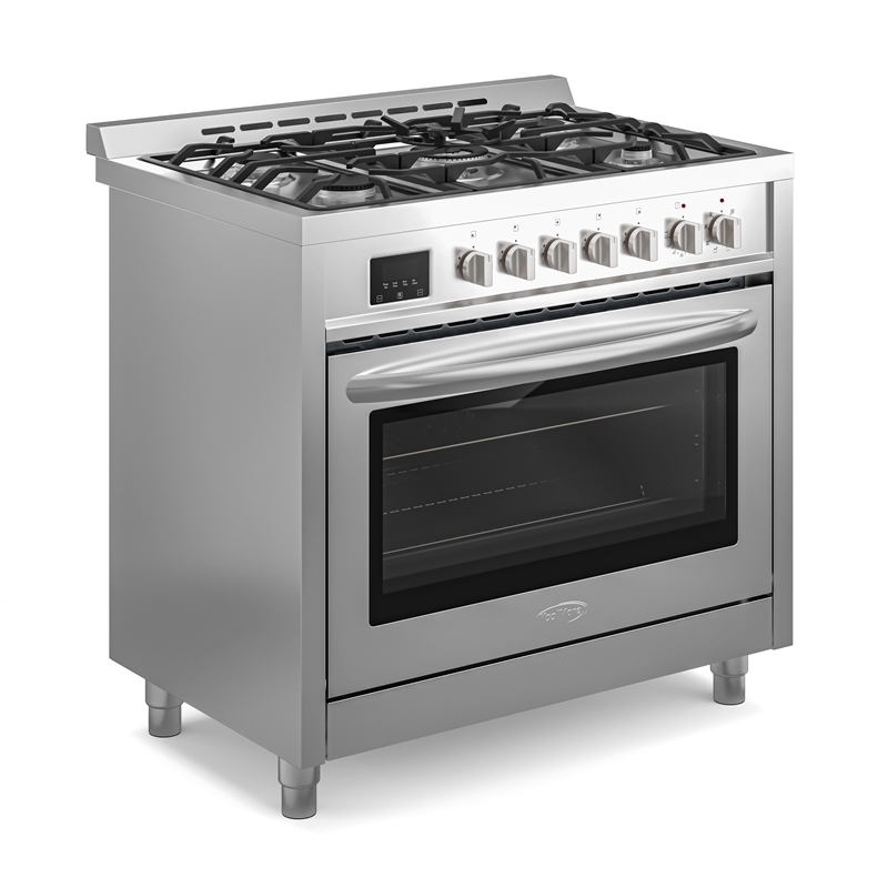 KoolMore 36 in. 5 Burner Freestanding Dual Fuel Range