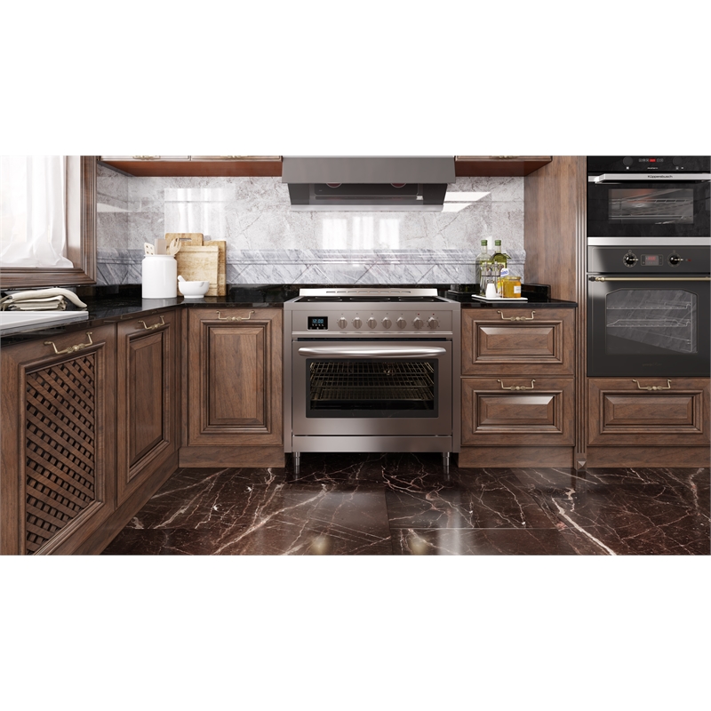 KoolMore 36 in. 5 Elements Freestanding All-Electric Range with Convection Oven