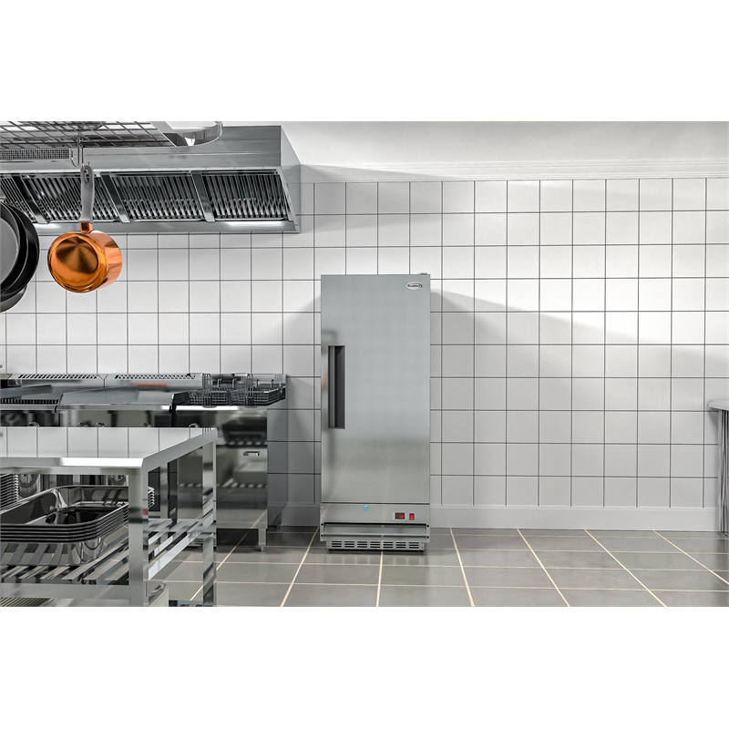 Koolmore 25 in. Commercial Stainless Steel 1-Door Reach-In Freezer in Silver