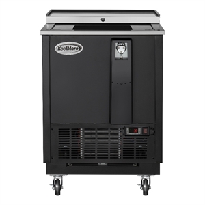 25&quot Commercial Bottle Cooler in Black with 5 cu Ft
