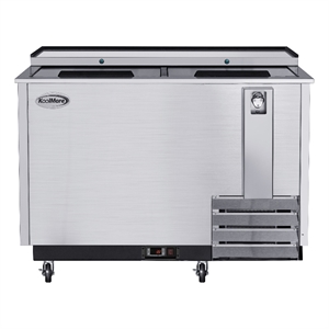 50&quot commercial bottle cooler in stainless-steel with built-in opener & 14 cu ft