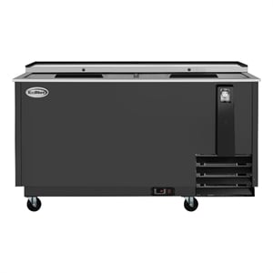 65&quot Commercial Bottle Cooler in Black with Built-In Opener & 19 cu ft