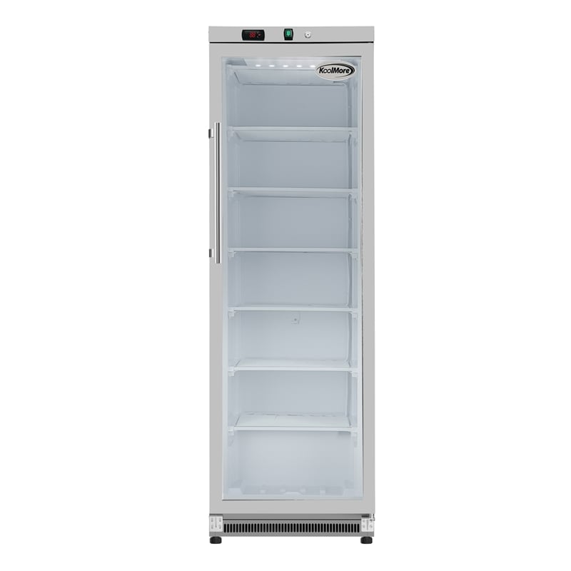 12 Cu ft Commercial Freezer with Glass Door - Manual Defrost in Silver