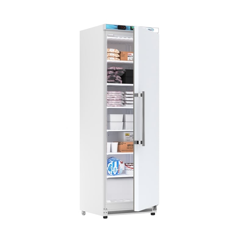 12 Cu ft Commercial Reach in Freezer in White Manual Defrost