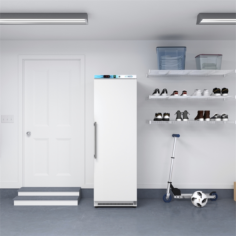 12 Cu ft Commercial Reach in Freezer in White Manual Defrost