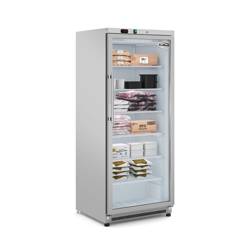21 Cu Ft Commercial Freezer with Glass Door - Manual Defrost in Silver
