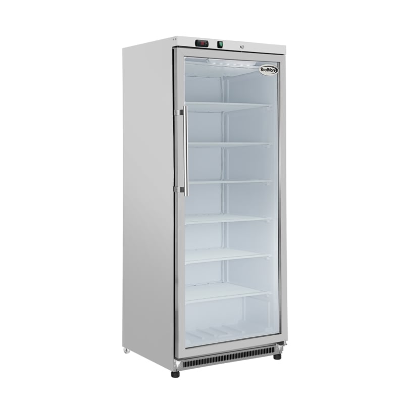 21 Cu Ft Commercial Freezer with Glass Door - Manual Defrost in Silver