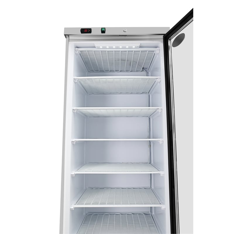 21 Cu Ft Commercial Freezer with Glass Door - Manual Defrost in Silver