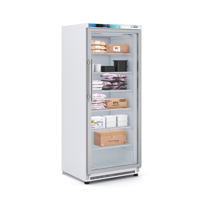 21 Cu Ft Commercial Freezer with Glass Door in White - Manual Defrost