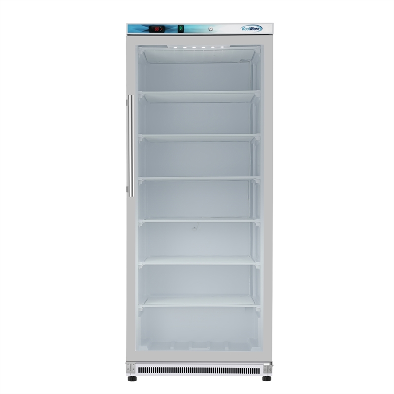 21 Cu Ft Commercial Freezer with Glass Door in White - Manual Defrost