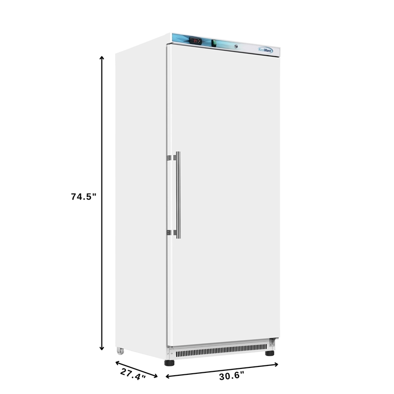 21 Cu ft Commercial Reach-in Freezer in White Manual Defrost
