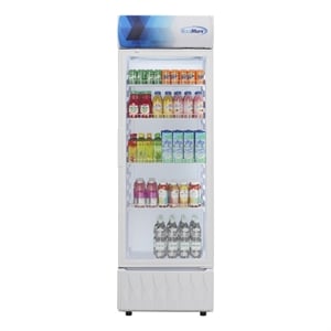 22&quot One-Door Commercial Merchandiser Refrigerator in White 9 Cu Ft