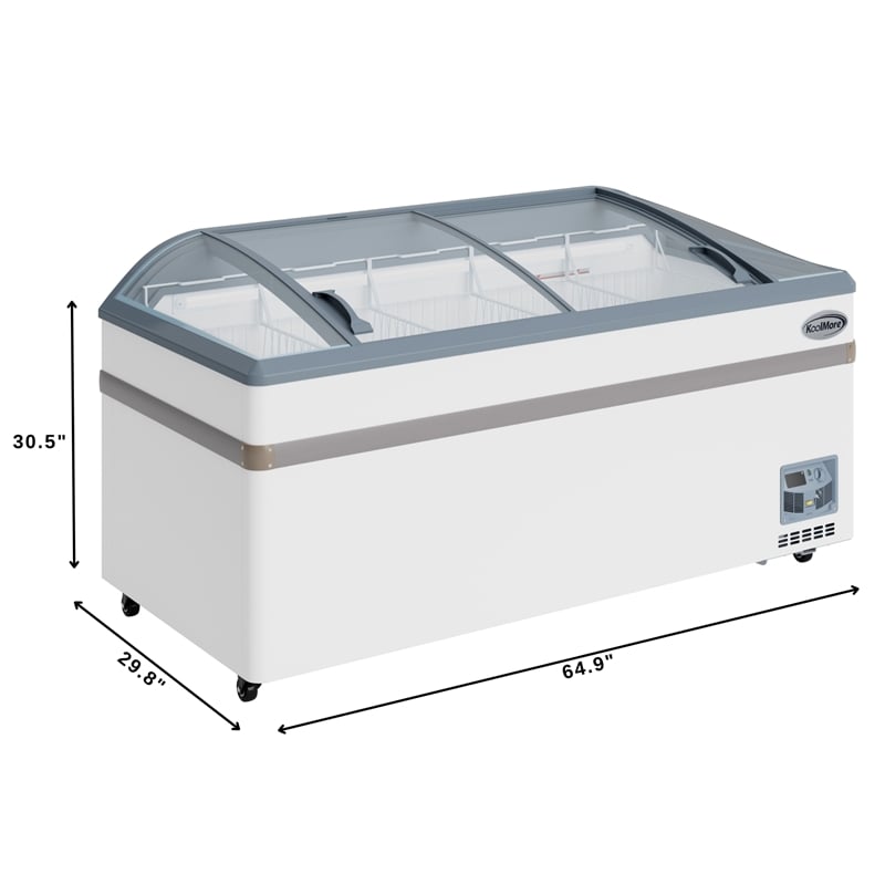 65 Inch Manual Defrost Island Chest Freezer 16 cu ft Capacity in White