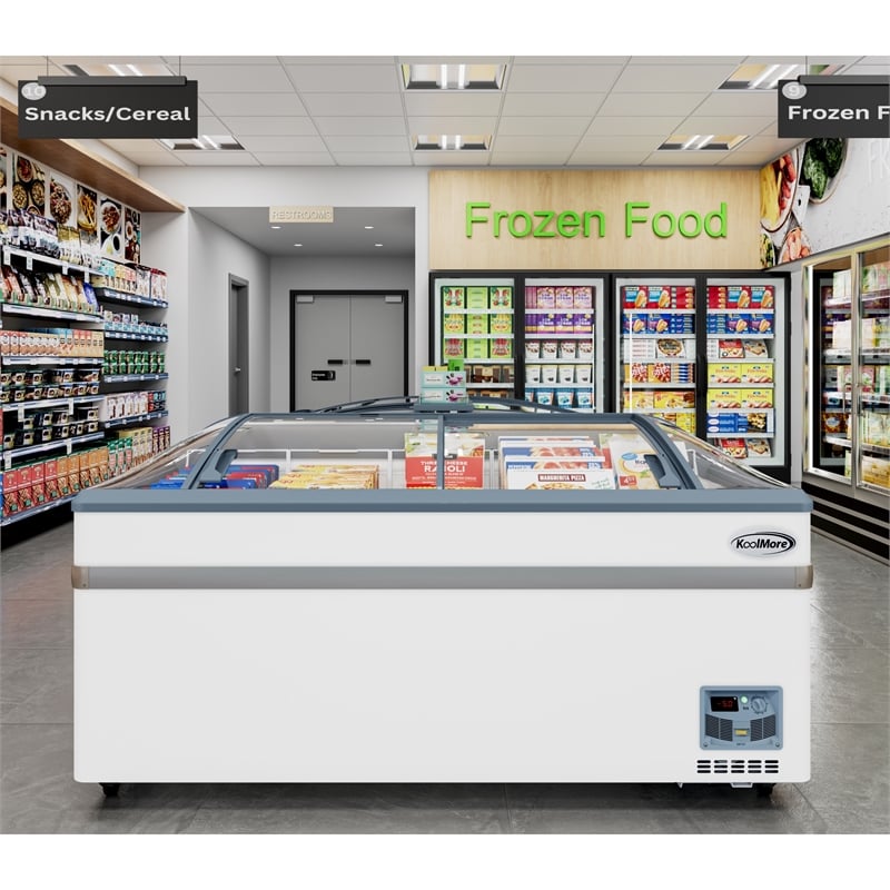 65 Inch Manual Defrost Island Chest Freezer 16 cu ft Capacity in White