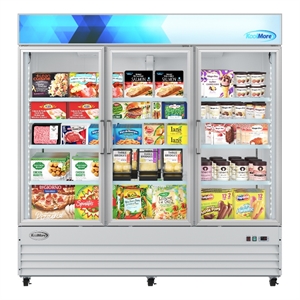80&quot 3-Door Commercial Display Merchandiser Freezer 52 cu ft in White
