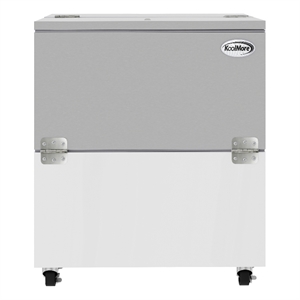 34&quot Commercial Milk Cooler for School and Cafeteria in Stainless Steel and White