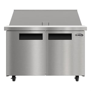 46&quot Commercial 2-Door Refrigerated Mega Salad and Sandwich Prep Table in Silver