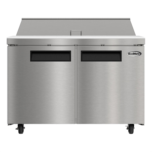 46&quot Commercial 2-Door Refrigeratd Salad and Sandwich Prep Table in Silver