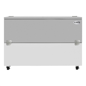 58&quot Commercial Milk Cooler for School and Cafeteria in Stainless Steel and White