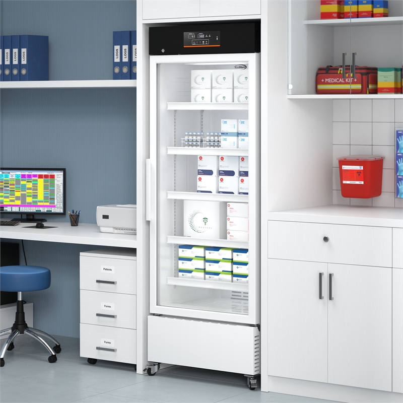 15 cu ft Medical Pharmacy Refrigerator W/Multi-Level Emergency Alarms in White