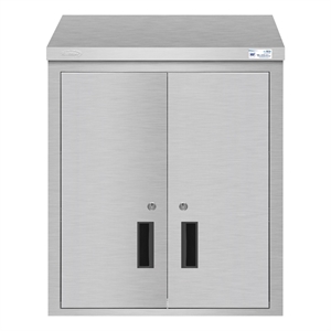 24 in Kitchen Wall Cabinet with Hinged Doors and 2 shelves in Stainless-Steel