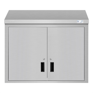 36 in Kitchen Wall Cabinet with Hinged Doors and 2 shelves in Stainless-Steel