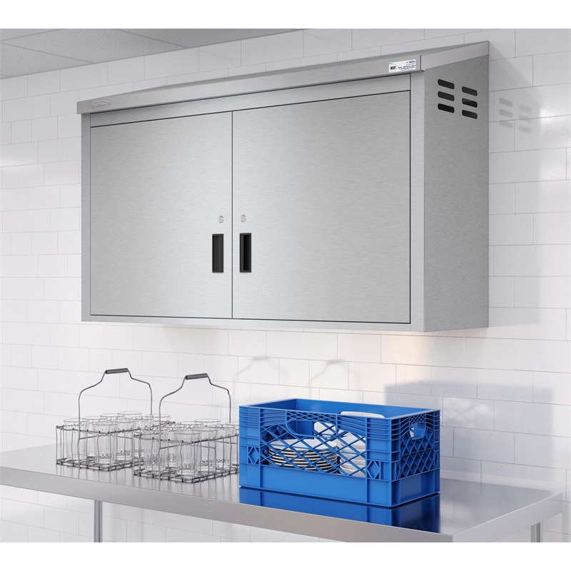 48 in Kitchen Wall Cabinet with Hinged Doors and 2 shelves in Stainless-Steel
