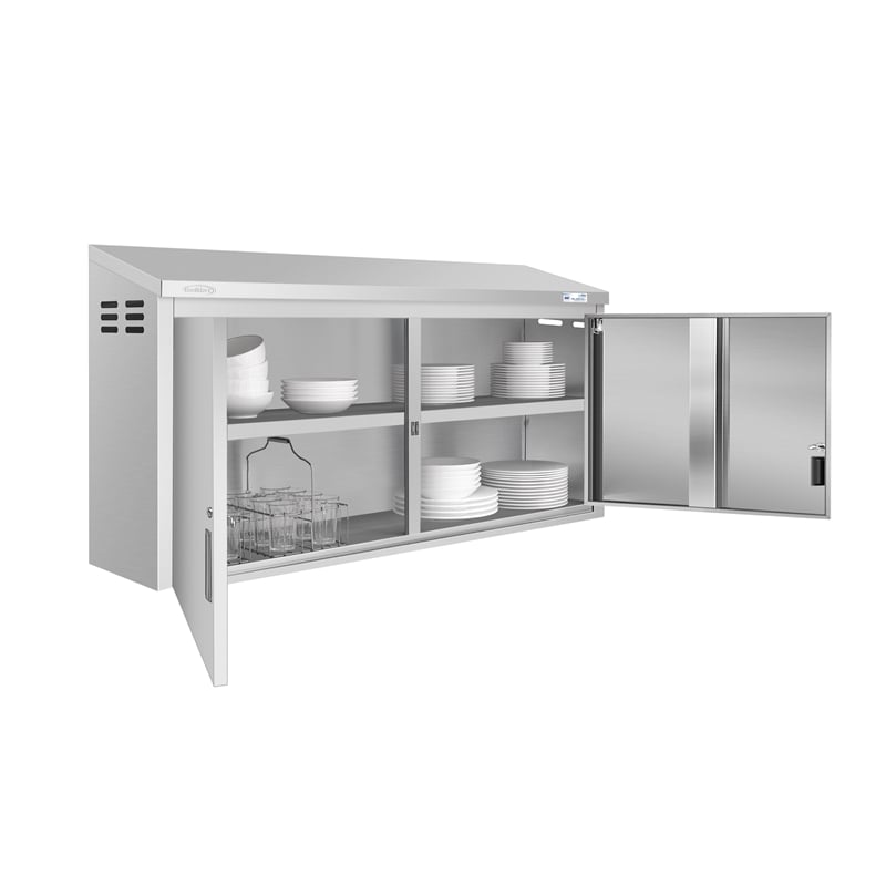 60 in Kitchen Wall Cabinet with Hinged Doors and 2 shelves in Stainless-Steel
