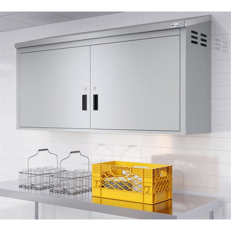 60 in Kitchen Wall Cabinet with Hinged Doors and 2 shelves in Stainless-Steel